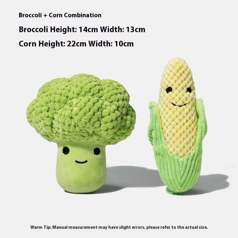 KFX-0402621 Dog Molar Teeth Cleaning Broccoli Plush Toy - Sound Interactive Pet Chew Toy
