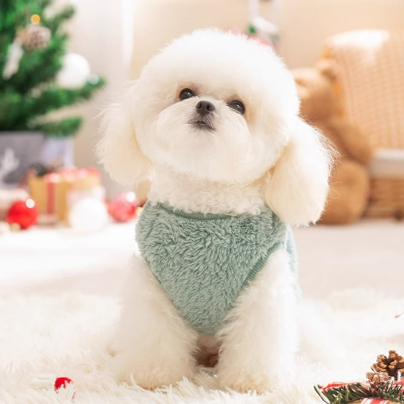 KFX-0404541 Warm Fleece Dog Coat with Santa Design for Small Breeds and Puppies