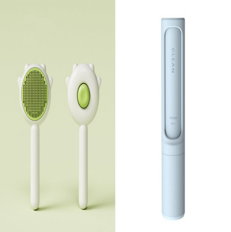 KFX-0405565 Pet Grooming Comb for Cats and Dogs - Hair Removal and Massage Tool - ABS & Stainless Steel, 195mm x 94mm x 46mm