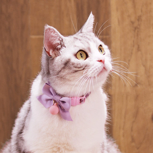 KFX-0405949 Adjustable Cat Bow Tie Collar with Bell - Multiple Colors Available