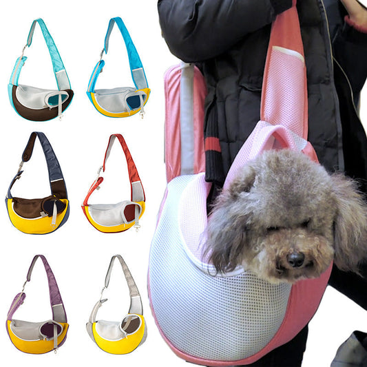KFX-0406205 Breathable Mesh Pet Backpack - Portable Shoulder Bag for Small Dogs Up to 9kg