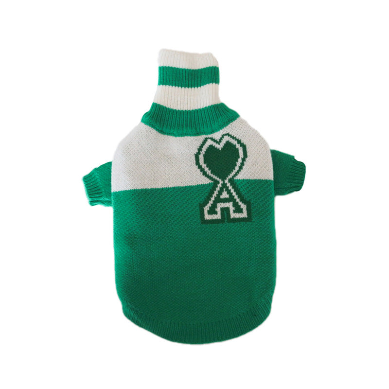 KFX-0407741 Dog Wool Baseball Jacket for Autumn and Winter in Green and Khaki, Various Sizes Available
