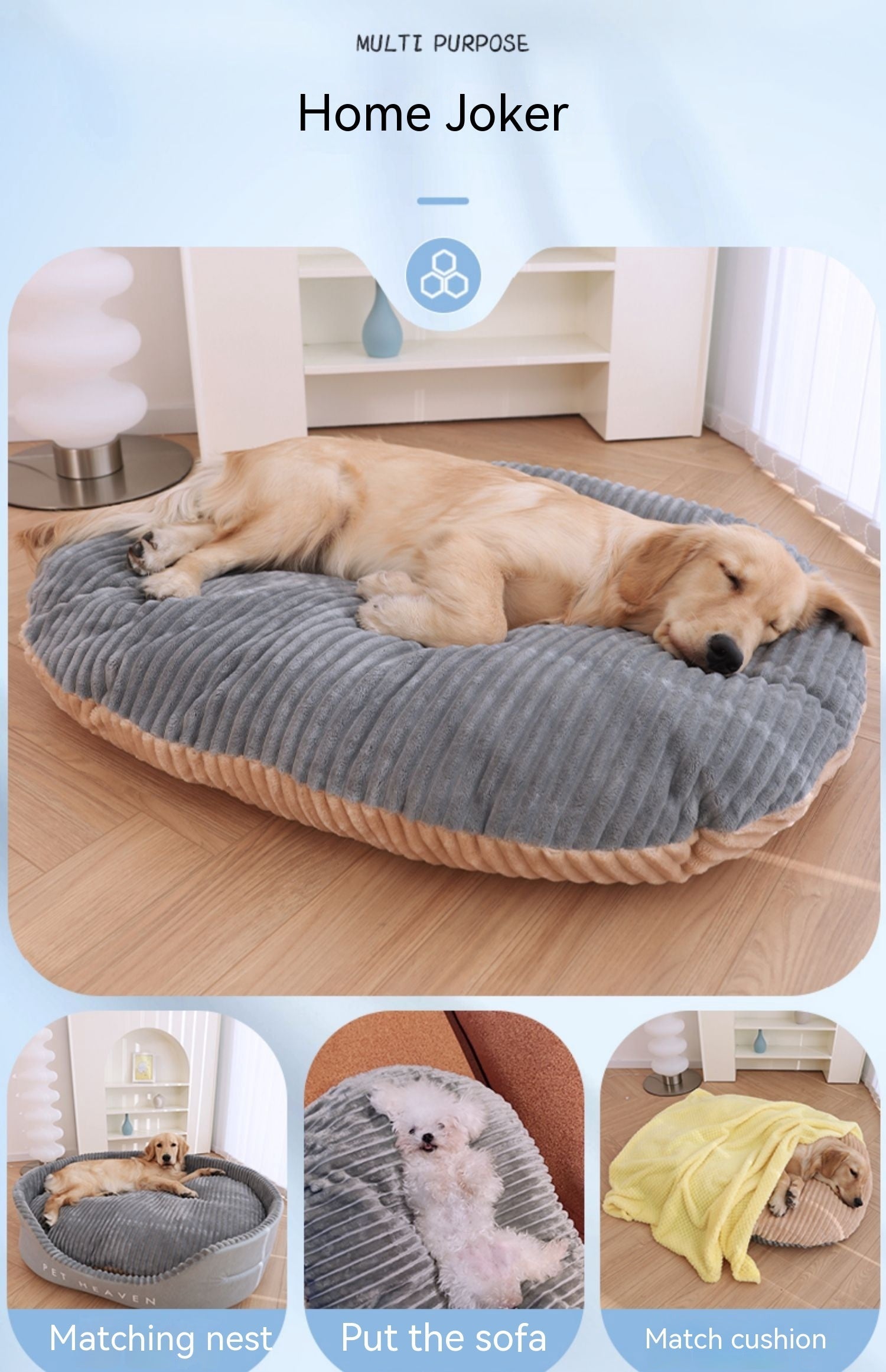 KFX-0409789 Double-Sided Removable & Washable Dog Mattress - Universal Floor Mat for Pets