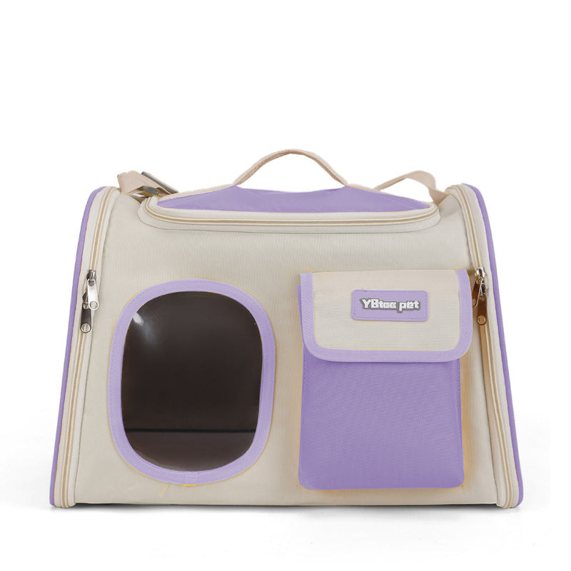 KFX-0411965 Large Capacity Green Oxford Cat Bag - Portable and Lightweight Shoulder Crossbody