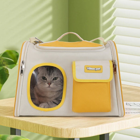 KFX-0411965 Large Capacity Green Oxford Cat Bag - Portable and Lightweight Shoulder Crossbody
