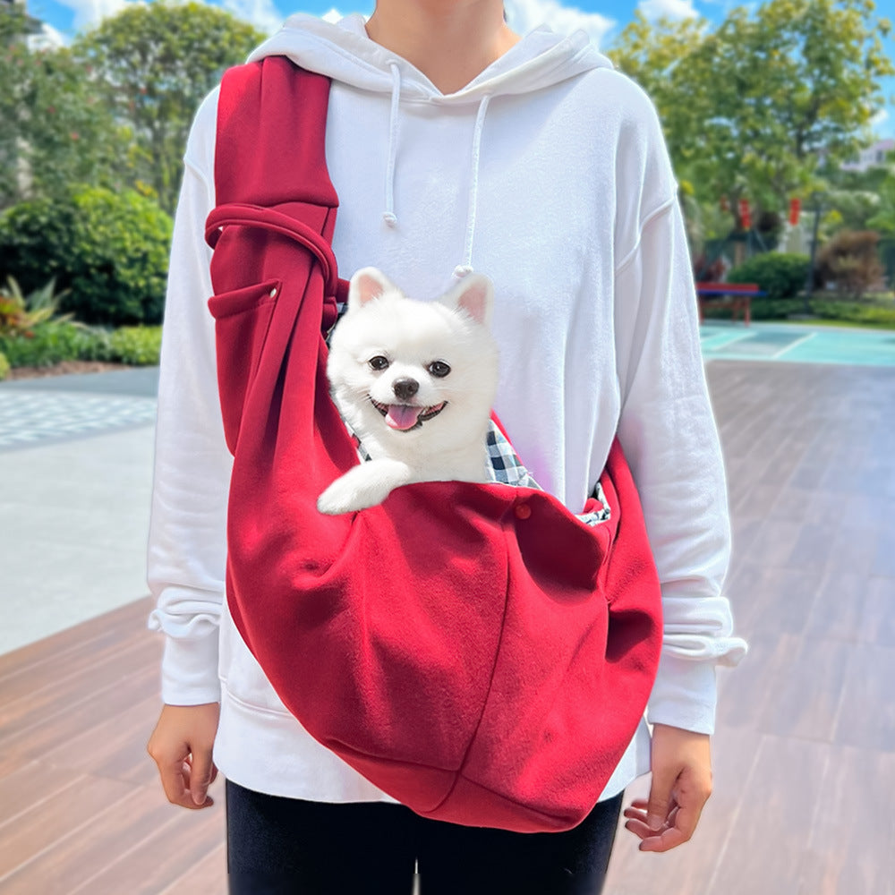 KFX-0412349 Cozy Autumn and Winter Crossbody Pet Bag for Cats and Dogs, Multiple Colors Available