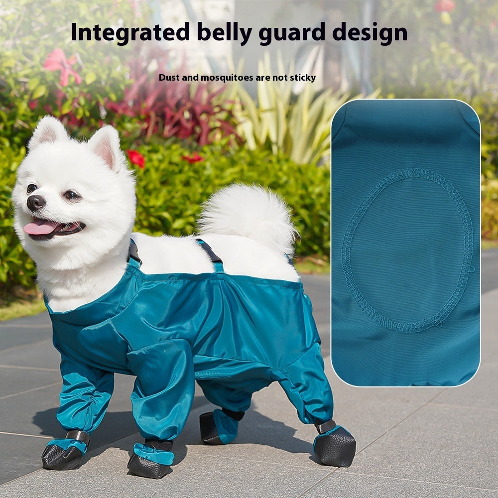 KFX-0414141 Waterproof Pet Diaper Bag Onesie in Peacock Blue - Comfortable Dustproof Pants for Pets