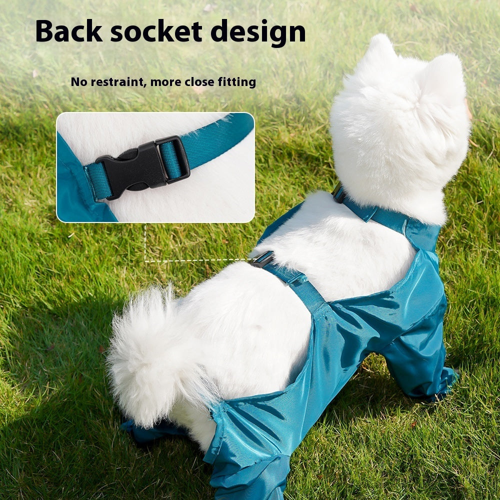 KFX-0414141 Waterproof Pet Diaper Bag Onesie in Peacock Blue - Comfortable Dustproof Pants for Pets
