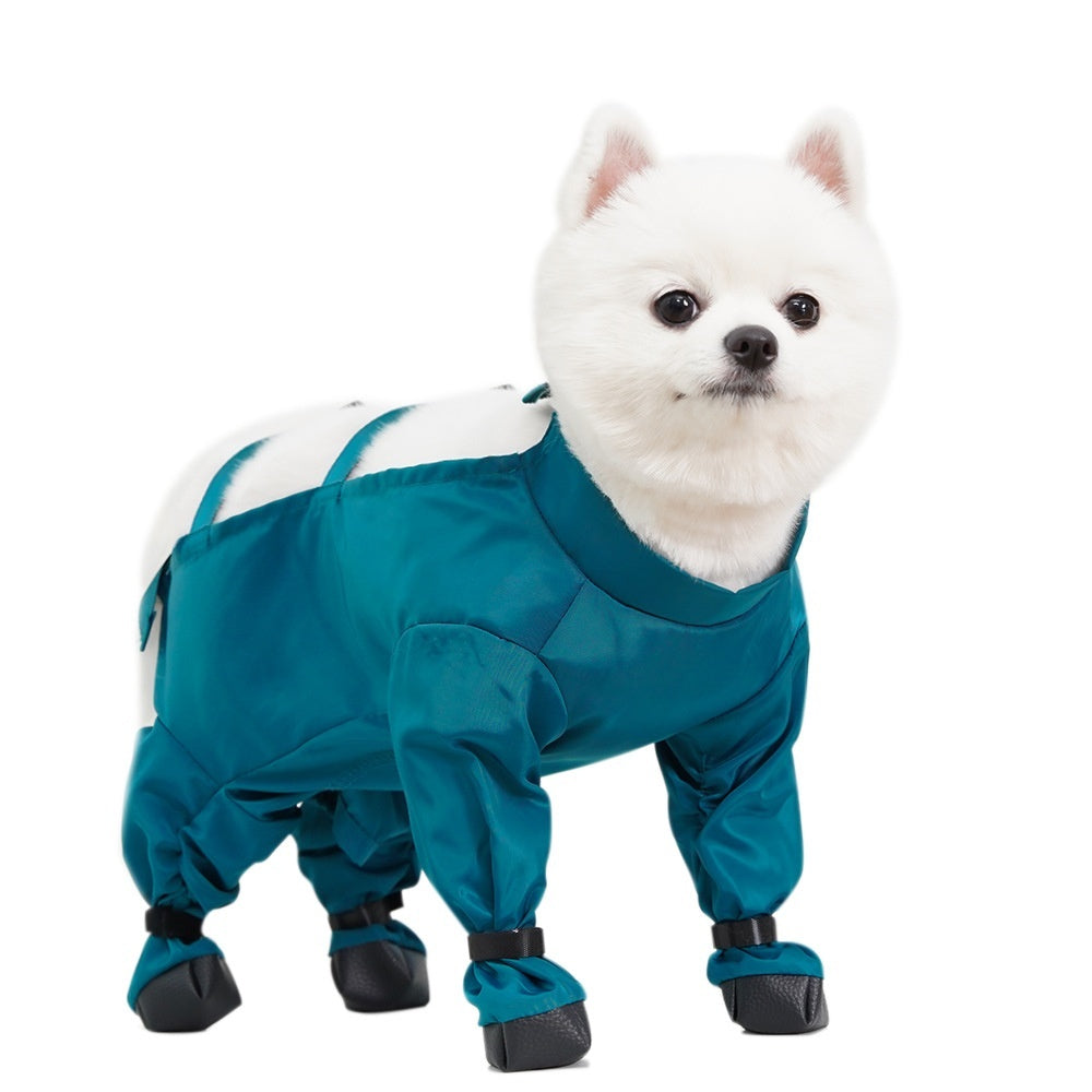 KFX-0414141 Waterproof Pet Diaper Bag Onesie in Peacock Blue - Comfortable Dustproof Pants for Pets