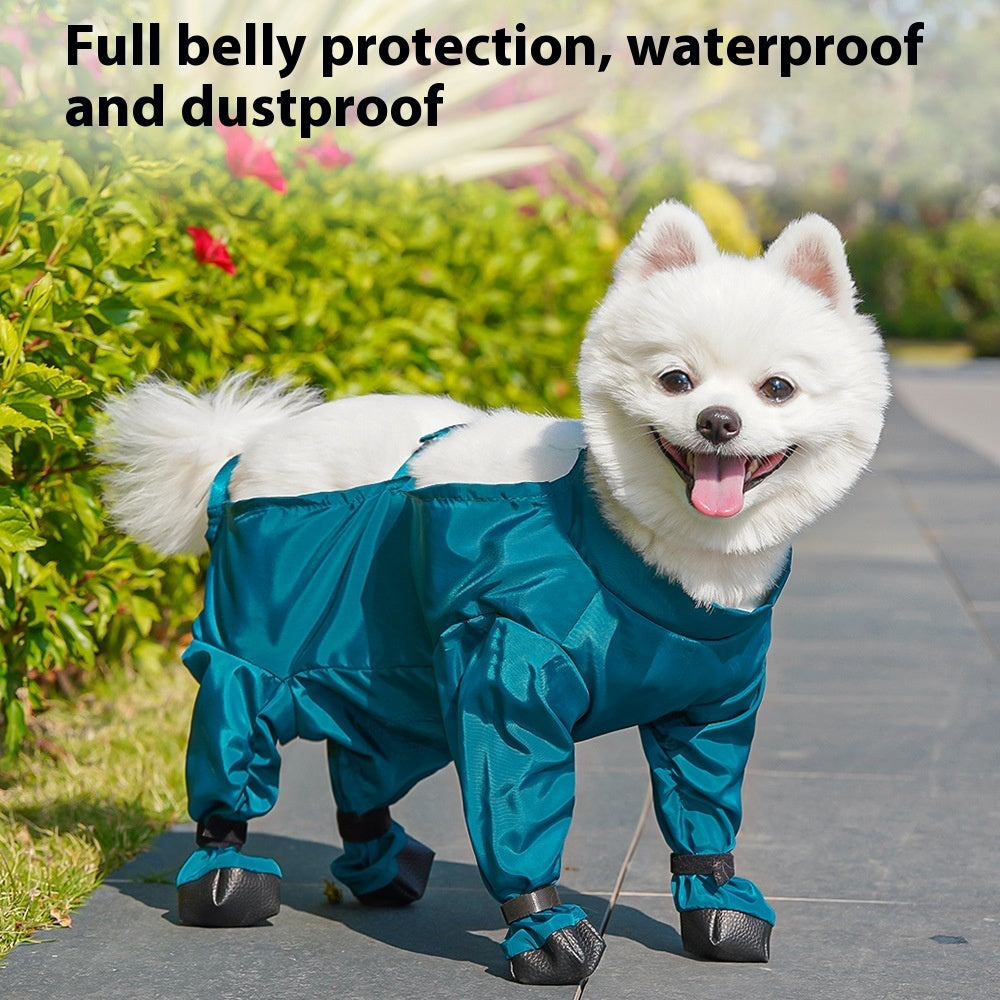 KFX-0414141 Waterproof Pet Diaper Bag Onesie in Peacock Blue - Comfortable Dustproof Pants for Pets
