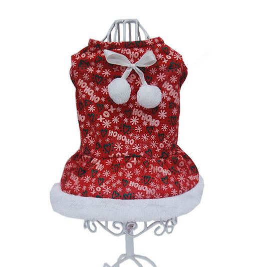 KFX-0417853 Festive Red Christmas Dress for Pets - Holiday Outfit in Various Sizes
