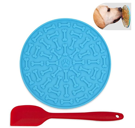 KFX-0419261 Pet Silicone Slow Food Licking Mat with Suction Cups for Dogs - Mess-Free Feeding & Bath Time Convenience