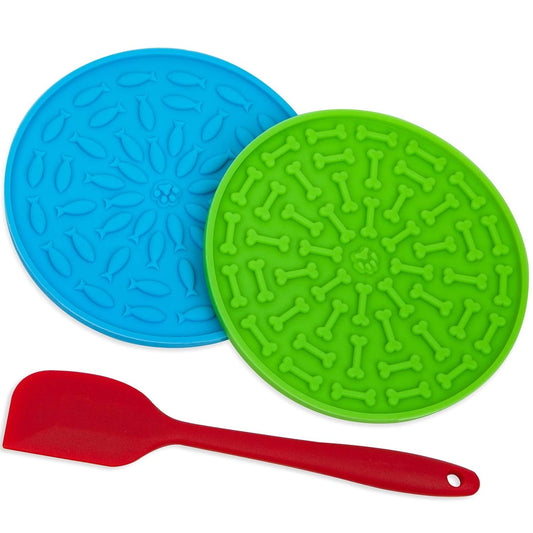 KFX-0419261 Pet Silicone Slow Food Licking Mat with Suction Cups for Dogs - Mess-Free Feeding & Bath Time Convenience