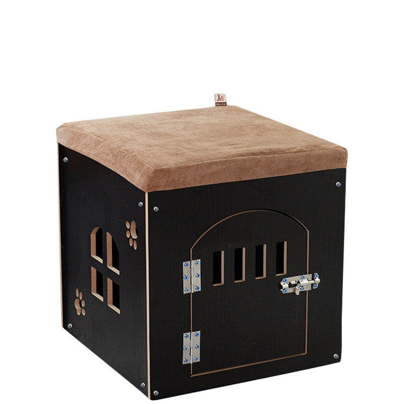 KFX-0419517 Removable and Washable Wooden Pet House for All Seasons, Square Design