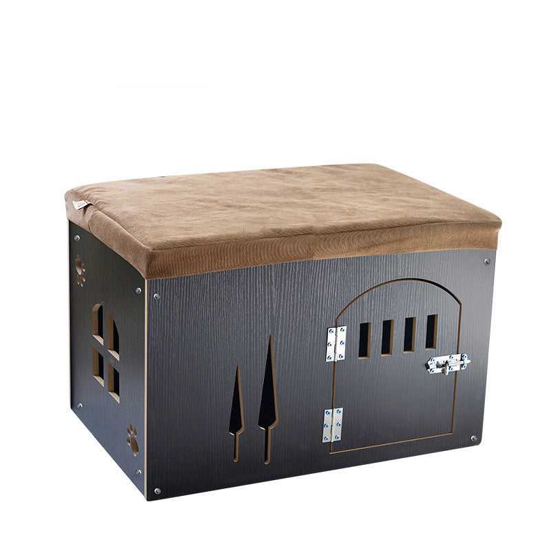 KFX-0419517 Removable and Washable Wooden Pet House for All Seasons, Square Design