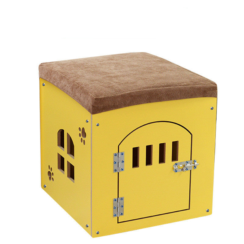 KFX-0419517 Removable and Washable Wooden Pet House for All Seasons, Square Design
