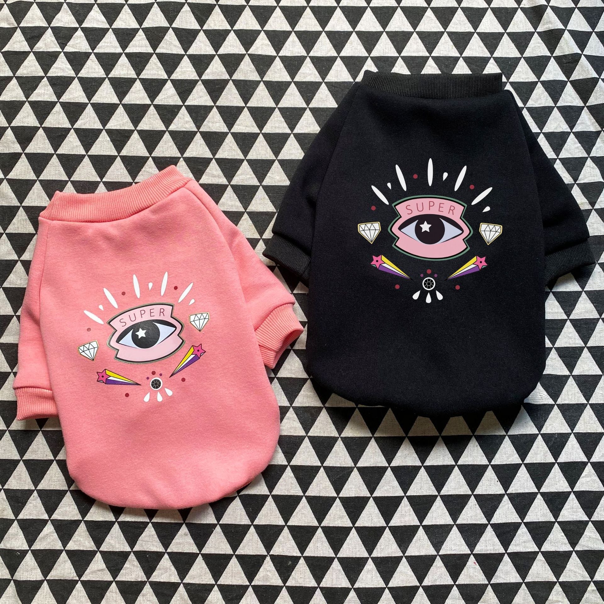 KFX-0420541 Dog Sweaters for Autumn and Winter - Casual Plus Velvet Cotton Styles in Pink and Black