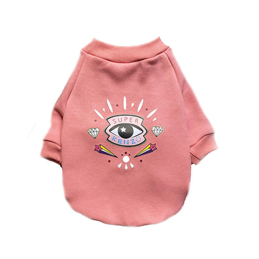 KFX-0420541 Dog Sweaters for Autumn and Winter - Casual Plus Velvet Cotton Styles in Pink and Black