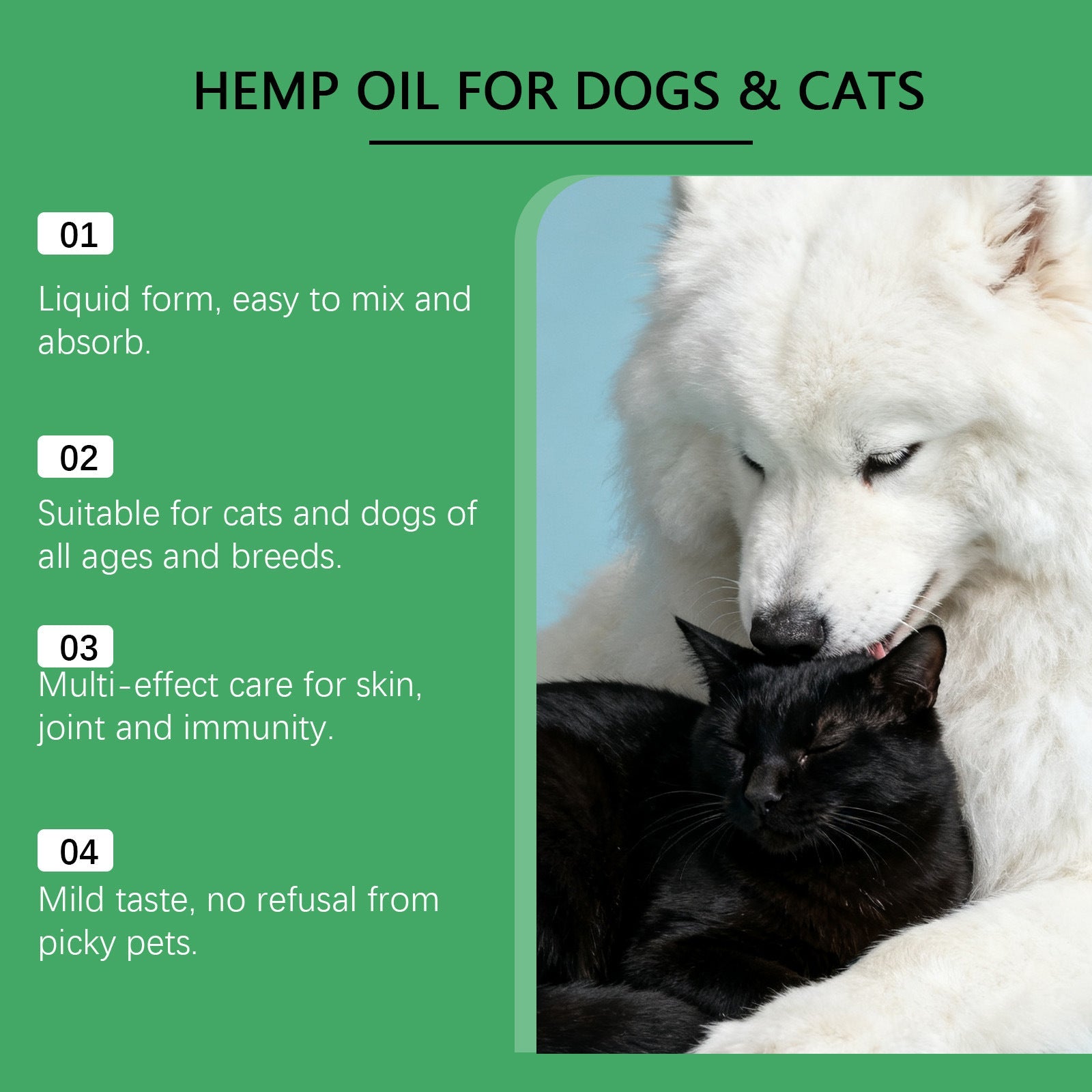 KFX-0421309 Hemp Seed Oil Vitality Drops for Cats and Dogs - 60ml with Omega Fatty Acids and Vitamins