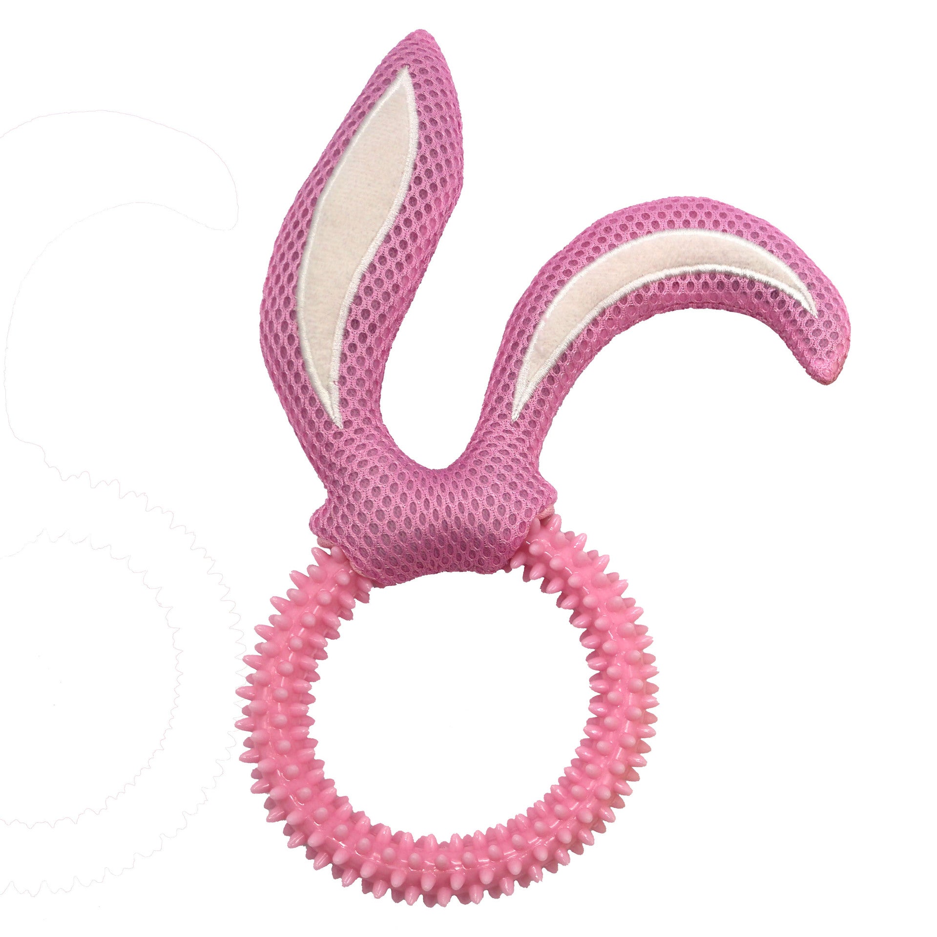KFX-0422077 Bunny Ears TPR Dog Toy for Chewing and Playtime, Available in Pink, Blue, and Yellow