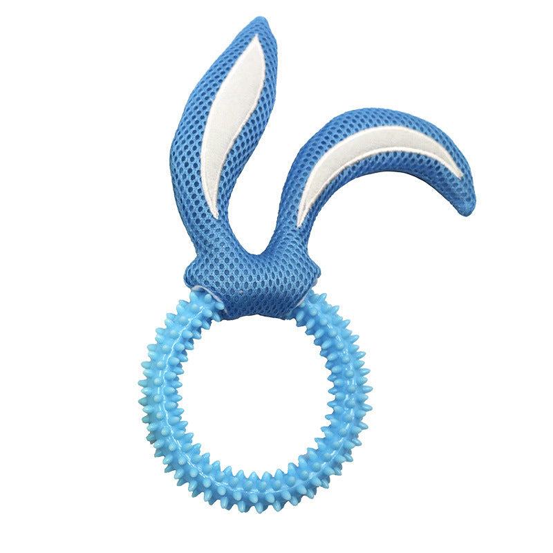KFX-0422077 Bunny Ears TPR Dog Toy for Chewing and Playtime, Available in Pink, Blue, and Yellow