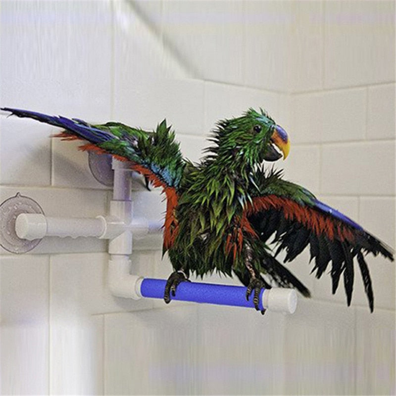 KFX-0423101 Foldable Shower Stand for Medium to Large Birds with Suction Cups, Ideal for Bathing and Feather Maintenance