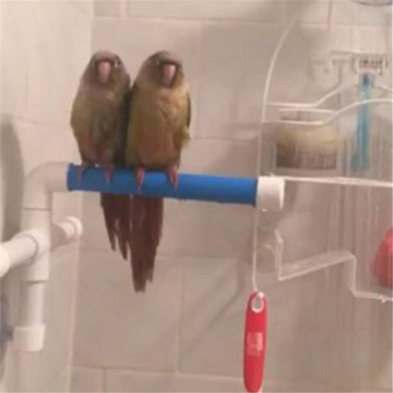 KFX-0423101 Foldable Shower Stand for Medium to Large Birds with Suction Cups, Ideal for Bathing and Feather Maintenance