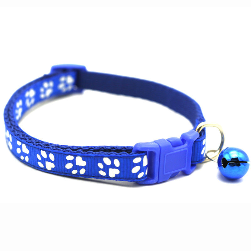 KFX-0423229 Sapphire Blue Pet Collars with Bells and Pendant - Adjustable for Dogs and Cats, Multiple Colors Available