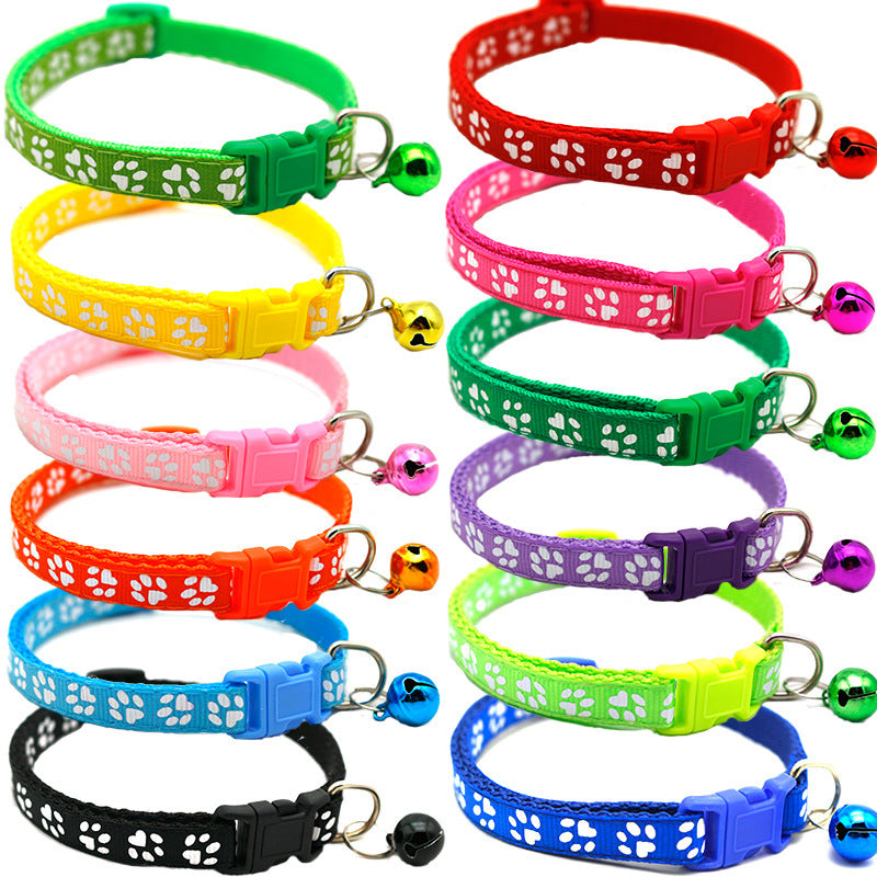 KFX-0423229 Sapphire Blue Pet Collars with Bells and Pendant - Adjustable for Dogs and Cats, Multiple Colors Available