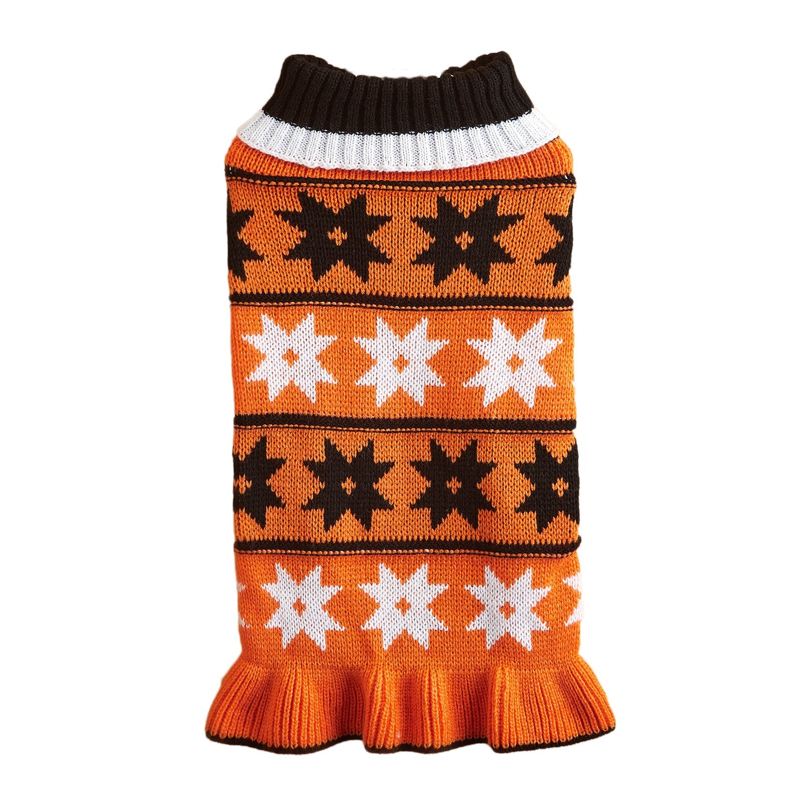 KFX-0423613 Autumn Winter Dog Sweater Dress with Star Wave Design, Acrylic Fiber, Multiple Sizes Available