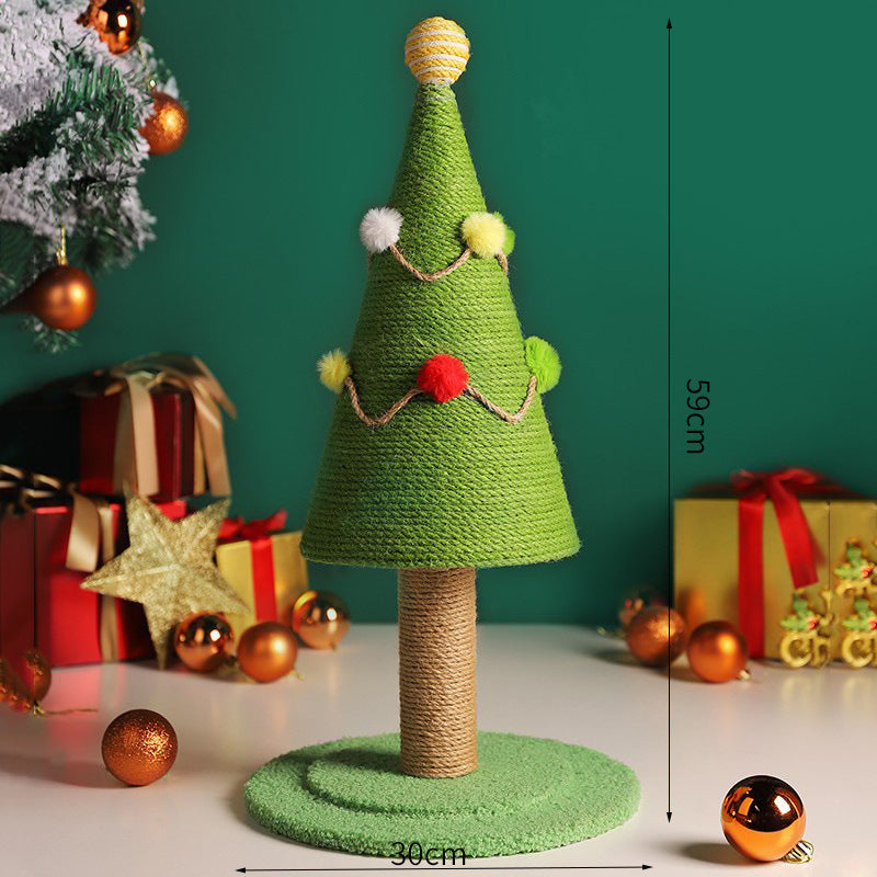 KFX-0424509 Christmas Tree Minimalist Cat Climbing Frame – Fashionable, Wear-Resistant Sisal Design