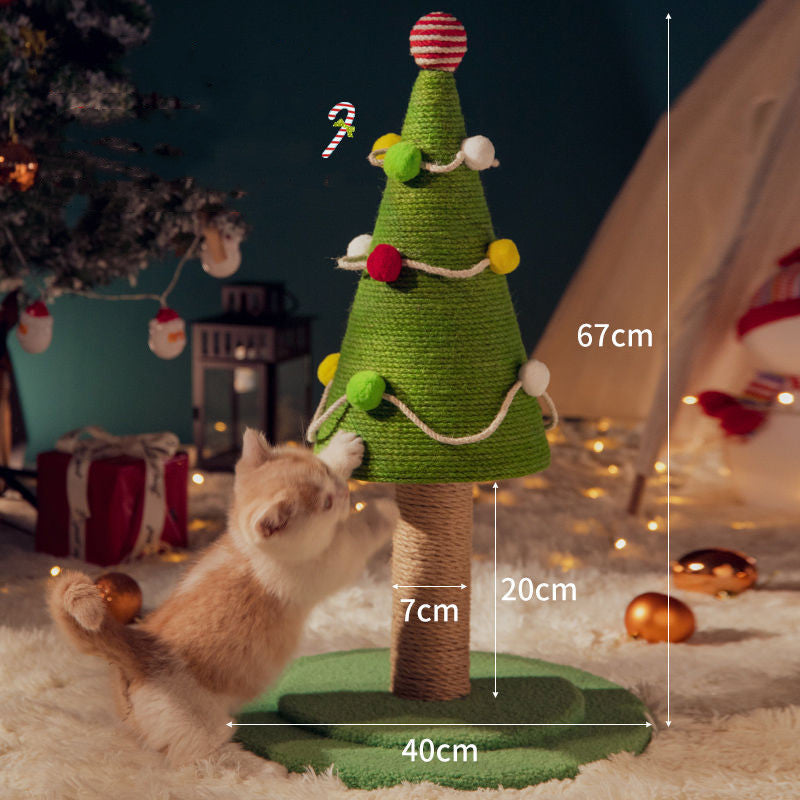 KFX-0424509 Christmas Tree Minimalist Cat Climbing Frame – Fashionable, Wear-Resistant Sisal Design