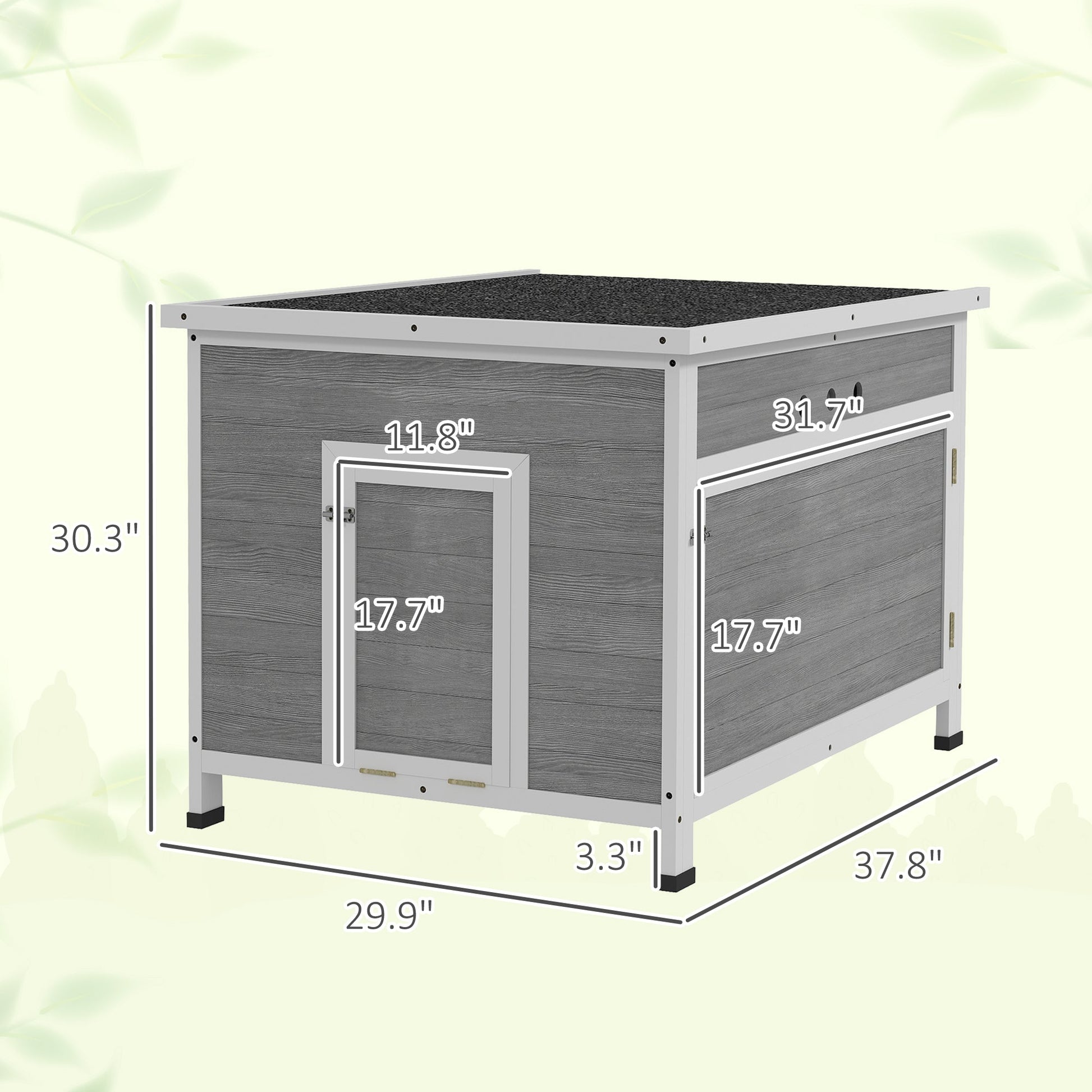KFX-0424893 Wooden Duck Coop with Openable Roof, Removable Floor, and Double Doors for 3-6 Ducks or Chickens