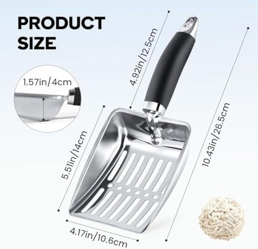 KFX-0426685 Stainless Steel Cat Litter Scoop with Comfortable Grip and Easy Sifting Design