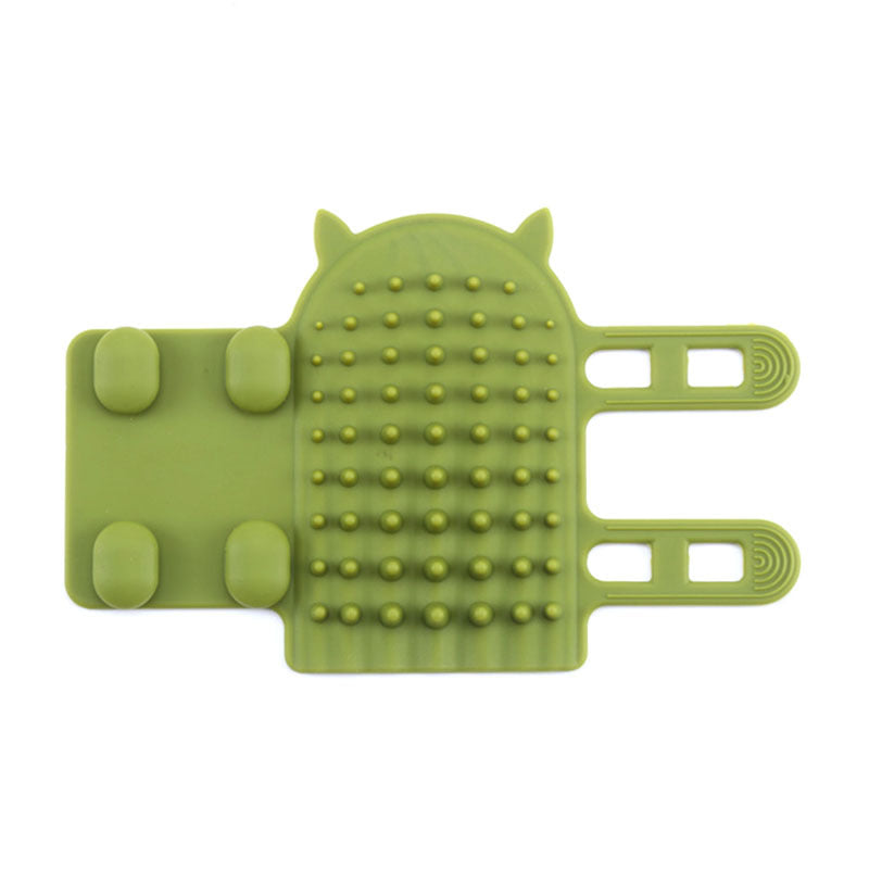 KFX-0426813 Cat Table Leg Silicone Petting Post with Hair Scrubber - Foreskin Green or Milky White