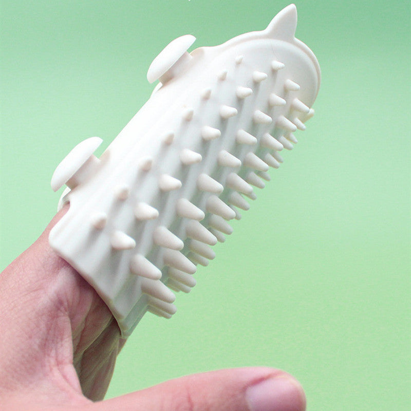 KFX-0426813 Cat Table Leg Silicone Petting Post with Hair Scrubber - Foreskin Green or Milky White