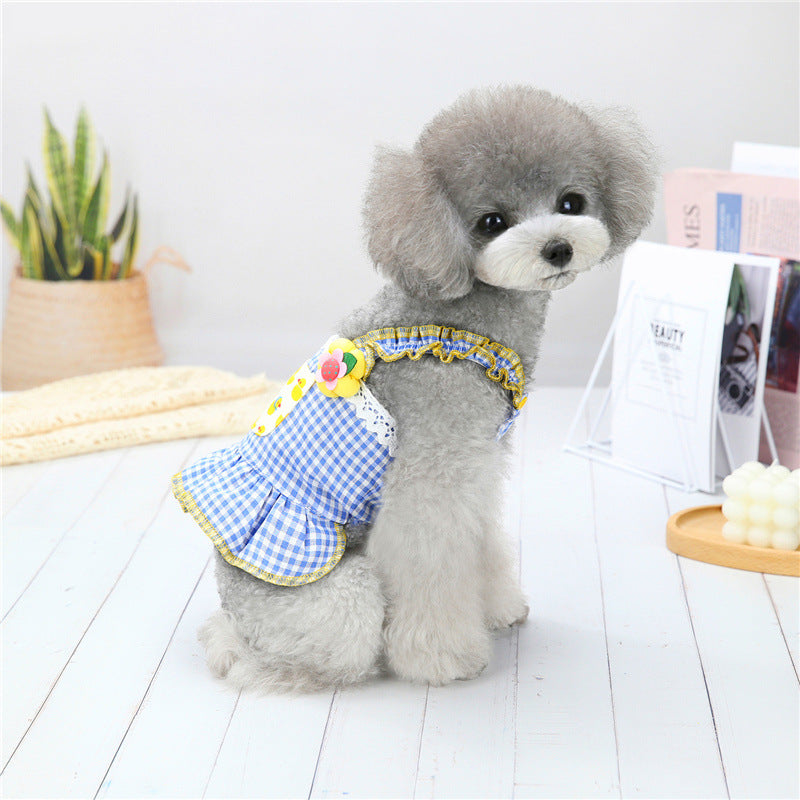 KFX-0427581 Summer Floral Sling Skirt for Small Dogs - Lightweight Polyester Design for Comfort