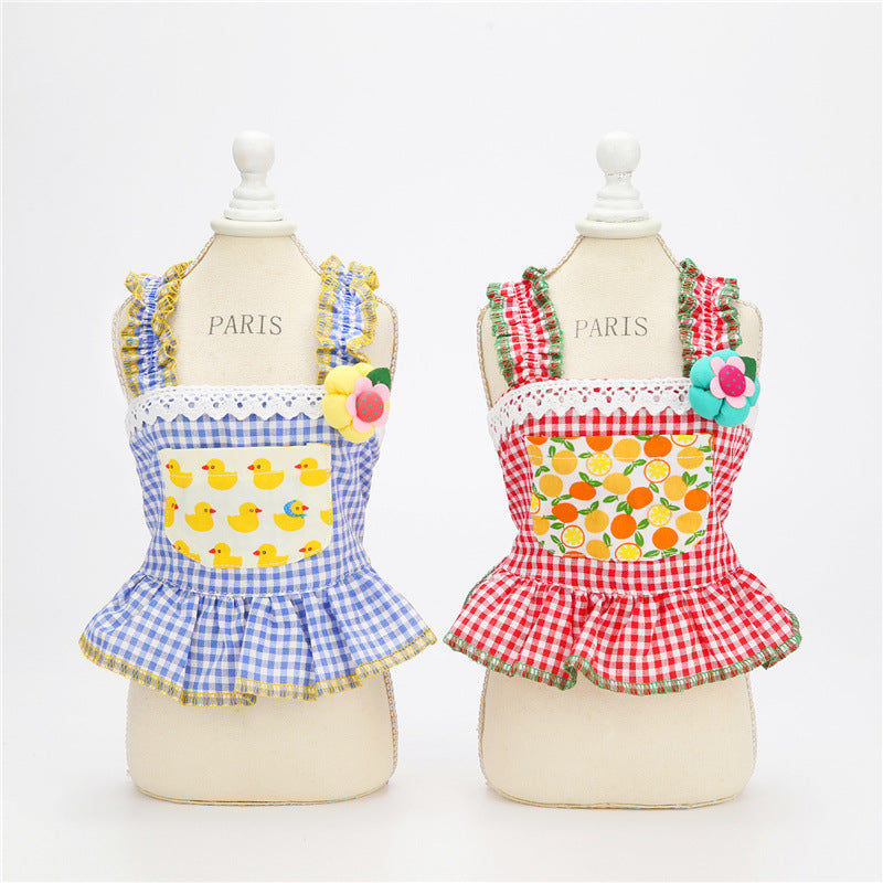 KFX-0427581 Summer Floral Sling Skirt for Small Dogs - Lightweight Polyester Design for Comfort