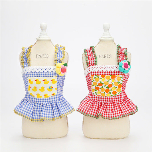 KFX-0427581 Summer Floral Sling Skirt for Small Dogs - Lightweight Polyester Design for Comfort