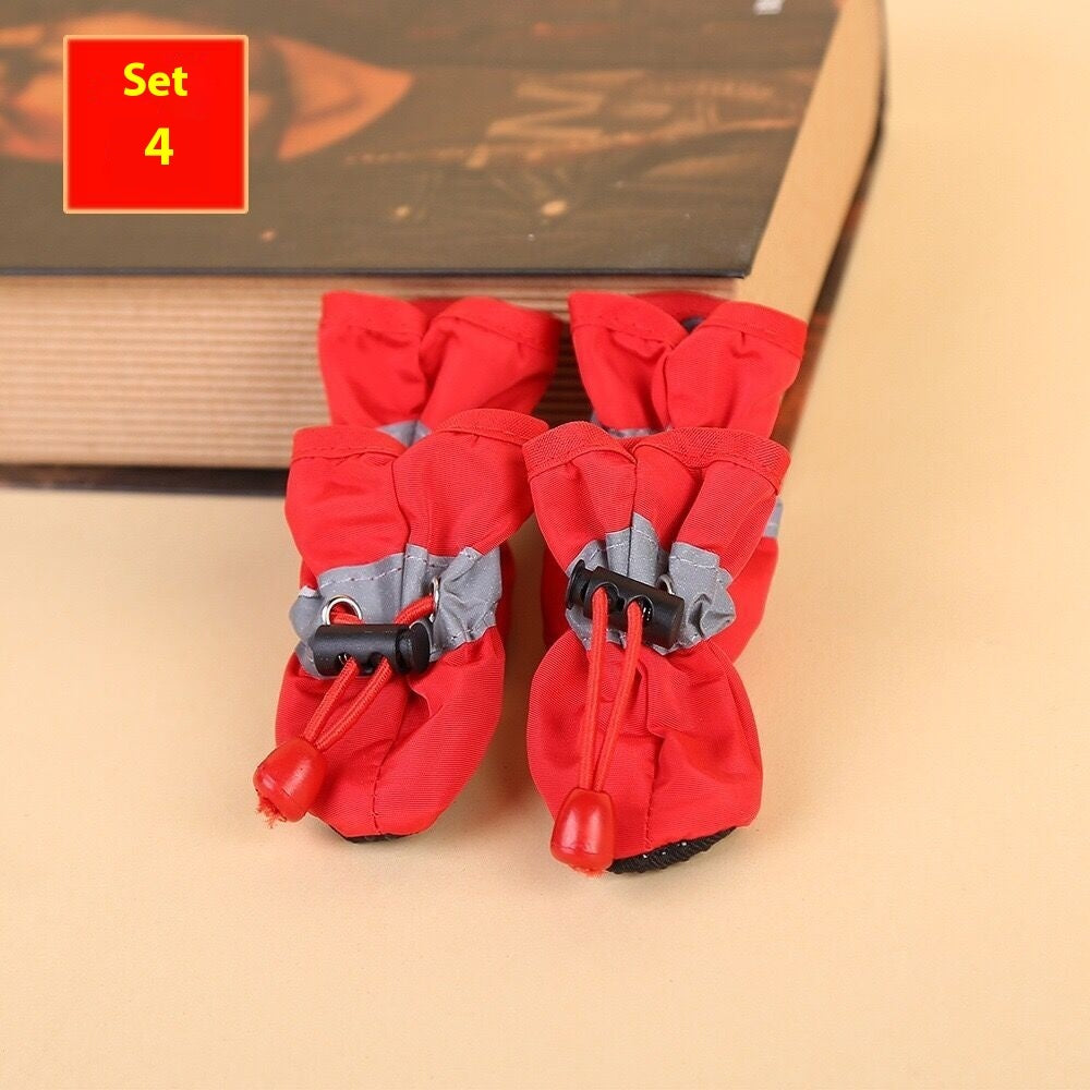 KFX-0427837 Four Seasons Breathable Soft Bottom Dog Shoes - Fleece-Lined & Non-Slip Styles Available