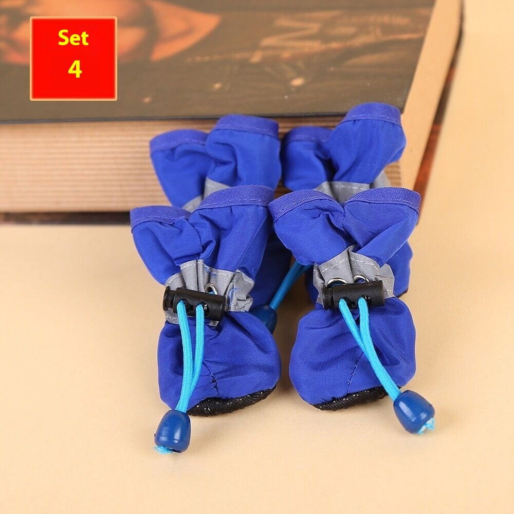 KFX-0427837 Four Seasons Breathable Soft Bottom Dog Shoes - Fleece-Lined & Non-Slip Styles Available