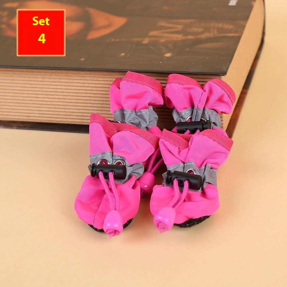 KFX-0427837 Four Seasons Breathable Soft Bottom Dog Shoes - Fleece-Lined & Non-Slip Styles Available