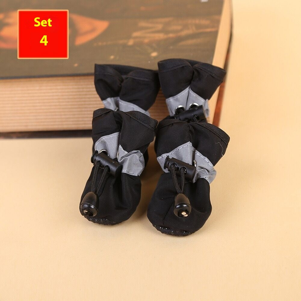KFX-0427837 Four Seasons Breathable Soft Bottom Dog Shoes - Fleece-Lined & Non-Slip Styles Available