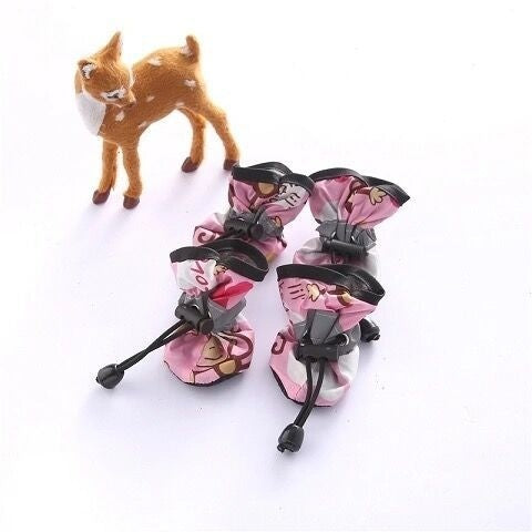 KFX-0427837 Four Seasons Breathable Soft Bottom Dog Shoes - Fleece-Lined & Non-Slip Styles Available