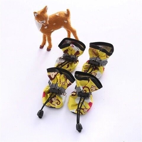 KFX-0427837 Four Seasons Breathable Soft Bottom Dog Shoes - Fleece-Lined & Non-Slip Styles Available