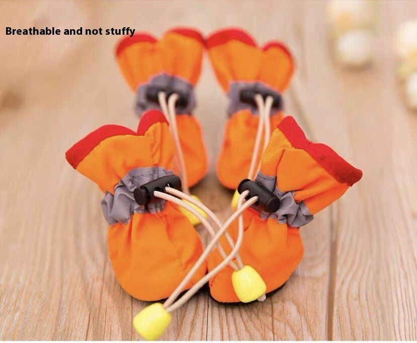 KFX-0427837 Four Seasons Breathable Soft Bottom Dog Shoes - Fleece-Lined & Non-Slip Styles Available