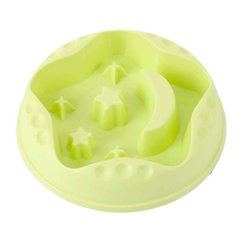 KFX-0428477 Large Capacity Moon Star Wings Slow Feed Dog Bowl for Water and Food