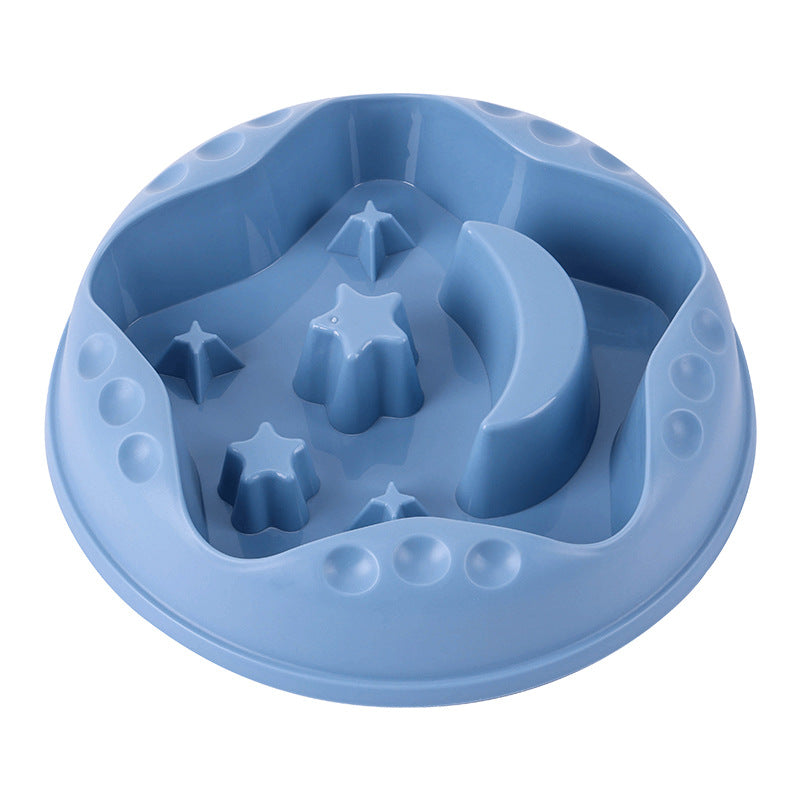 KFX-0428477 Large Capacity Moon Star Wings Slow Feed Dog Bowl for Water and Food