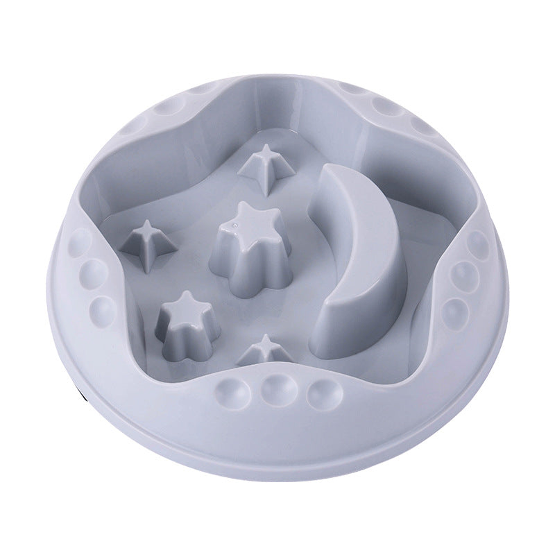KFX-0428477 Large Capacity Moon Star Wings Slow Feed Dog Bowl for Water and Food