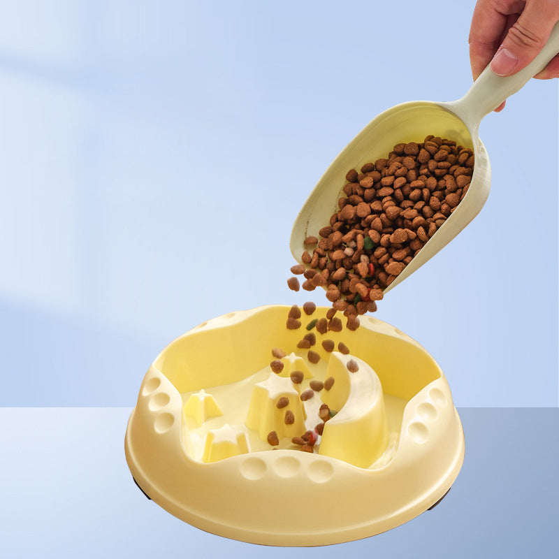 KFX-0428477 Large Capacity Moon Star Wings Slow Feed Dog Bowl for Water and Food